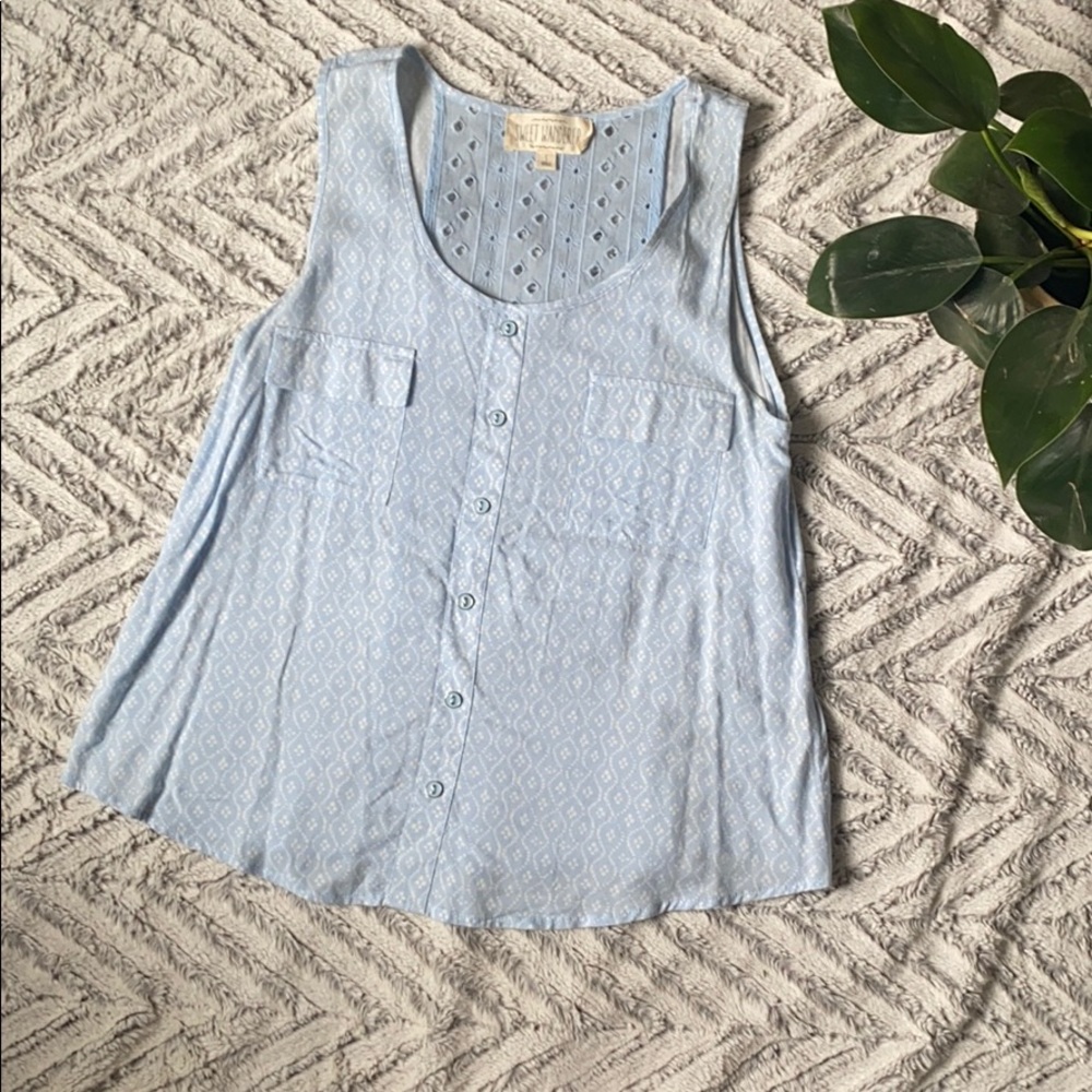 Light blue flowy tank top